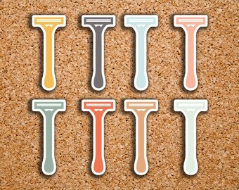 56 Razor, Shaving, Razor Change, Tracker, Getting Clean Icon Stickers for 2017 Inkwell Press IWP-DC87