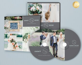 CD dvd Label Design Template, cd dvd Cover Template Design, Wedding Marketing Template Design for Photographers - INSTANT DOWNLOAD - CD001