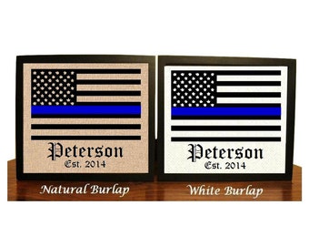 Police Officer Sign, Thin Blue Line Decor, Police Wife, Police Family, American Flag Wall Art, LEO Wife, Police Officer Gifts, Police Flag