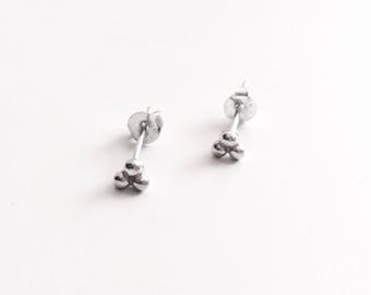 Tiny pink fuchsia dot earrings modern simple stylish