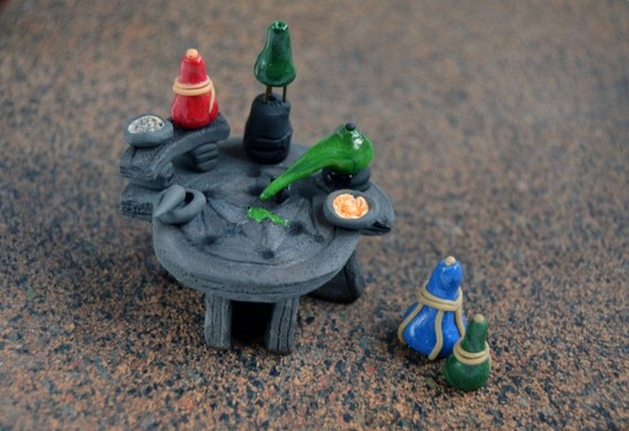 Skyrim Alchemist Table Miniature Polymer Clay Handmade Skyrim