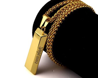 18K Gold Plated Supreme Necklace cuban link micro chain