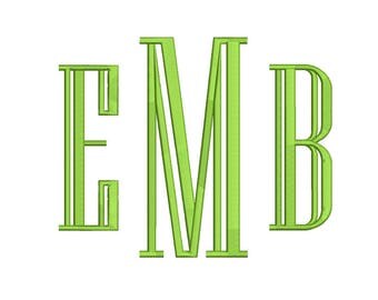 7 Size Naigerengraved monogram Embroidery Fonts, Machine Embroidery Designs BX font Pes font - 9 File Fomats - INSTANT DOWNLOAD