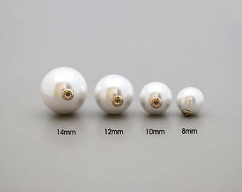14K Gold Earring Backs/Pearl earring backs/Earring/14K solid gold clutch built in Pearl backs/ Earring posts/Earring backs/Earring backings