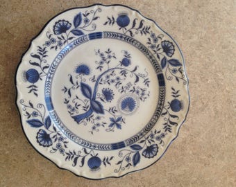 Blue Bonnet Ironstone Onion Plate 6.5" around