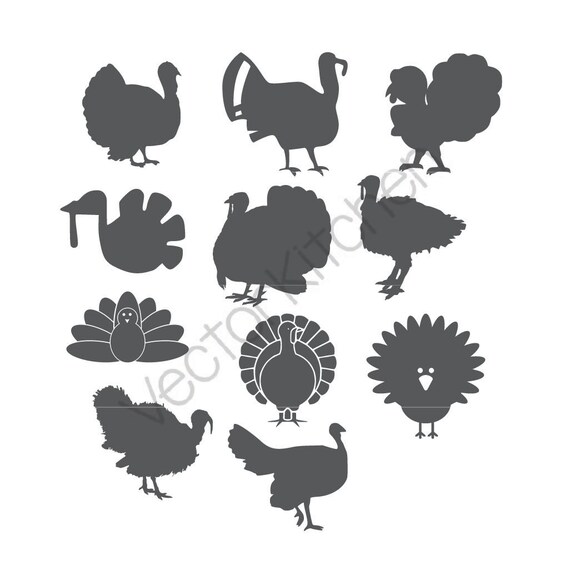 Download Turkey Silhouettes SVG EPS DXF Silhouette Cricut Vector