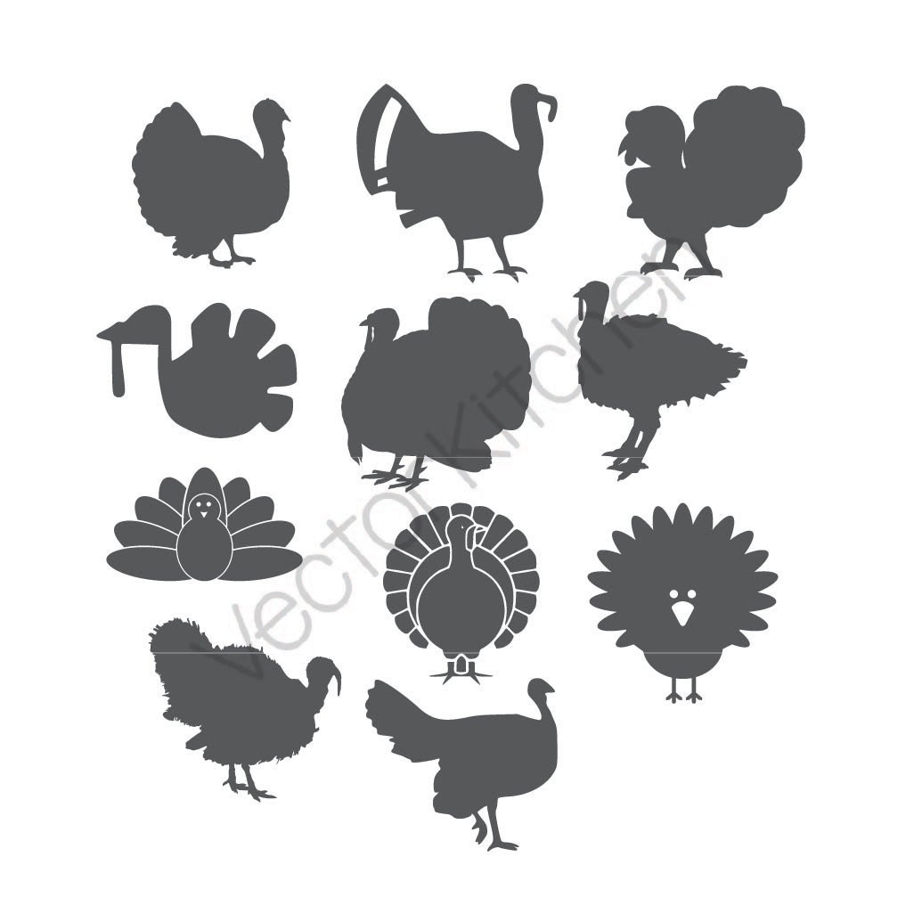 Download Turkey Silhouettes SVG, EPS, DXF, Silhouette, Cricut ...