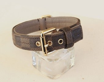 Dog Collar in chess print . French designer inspired