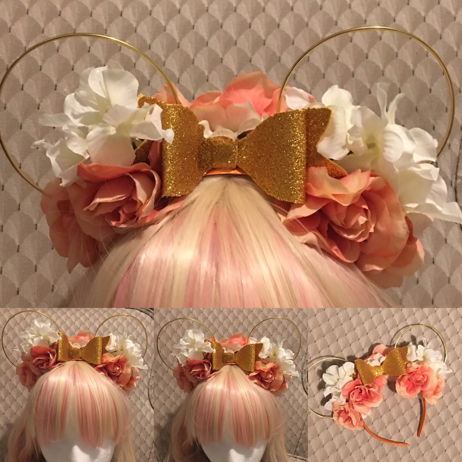Wire floral Disney minnie Mickey Mouse ears