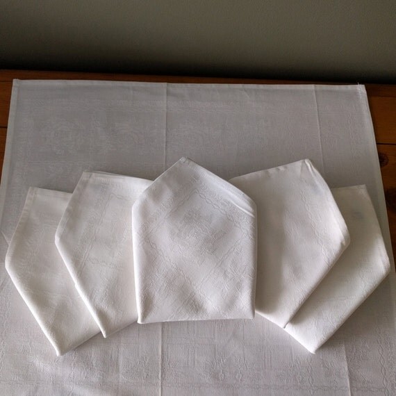French Damask White Cotton Napkin