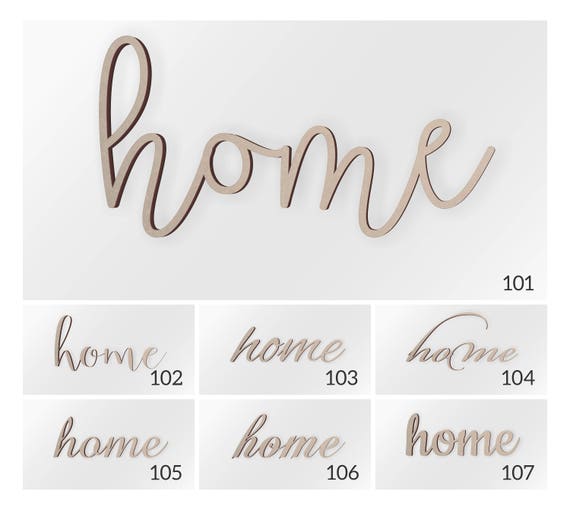 Home Wood Word Scroll Cut Word Home Sign Home Cutout