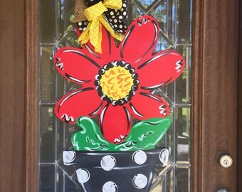 Flower pot door hanger spring door hanger summer door hanger