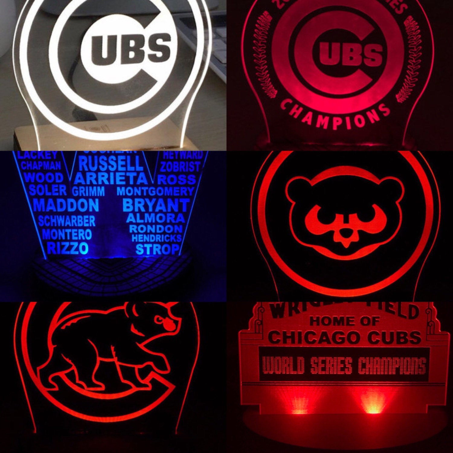 Chicago Cubs LED night light for desks bars man caves night