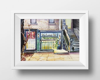 Wall Art Watercolor MacLaren's Pub Print,How I Met Your Mother Print,HIMYM,Printable Tv Show Poster,Lily Marshal Barney Robin Ted Mosby