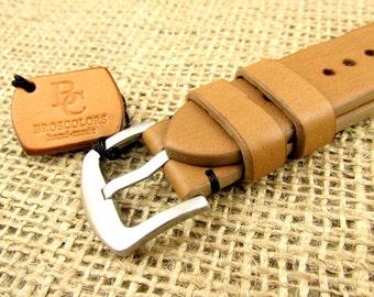 Light brown leather watch strap, Custom made watch band, Quality Italian leather, Classic brown watch band, 18mm 20mm 22mm 24mm Watch Strap
