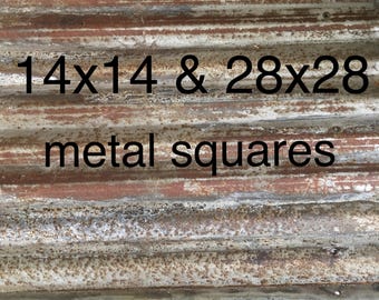 Rusty corrugated metal | Reclaimed galvanized metal sheets | 28x28 & 14x14 sizes | DIY crafts | Rustic home decor steampunk