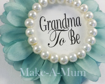 TIFFANY BLUE Wrist or Pin Baby Shower Corsage, baby shower favors, Mommy To be Pin , Grandma To Be, baby shower, TIFF/pearl, Gtb
