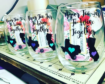 Never too far to wine together wine glasses