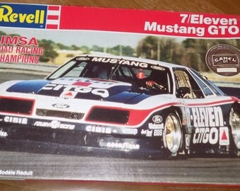 Complete, 1987 Revell Model Kit of 7 Eleven Mustang GTO Car 1/25 Scale