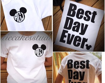 Disney Best day Ever shirt mickey minnie mouse Disney Girl Baby Toddler Ladies disney world monogram disney vacation shirt