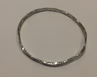 Sterling Silver Bangle Double Forged 70mm ID