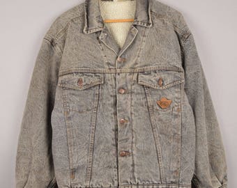 vintage sherpa jacket, light blue sherpa, vintage denim jacket, shearling jacket