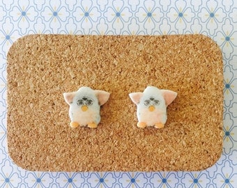 Furbie handmade hypoallergenic stud earrings 90's kid free shipping girl gift