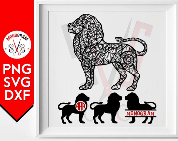 Download Lion svg files Lion Monogram svg Lion Zentangle svg Lion