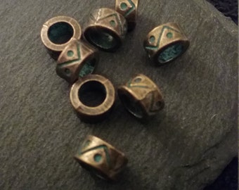 10 Verdegris Patina Antique Copper Spacer Beads