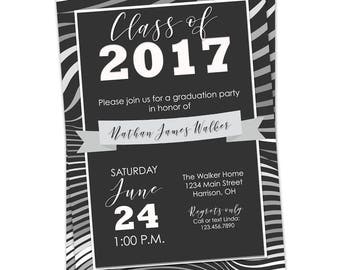 8th Grade Graduation invite. Printable graduation invitation.