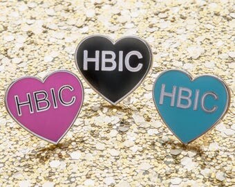 HBIC Heart - Hard enamel lapel pin/brooch