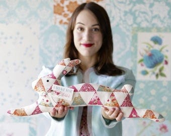 Wonderful Tilda mini sewing set: patchwork rabbit