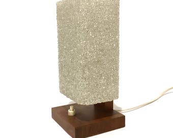 Mid century table lamp Scandinavian teak lamp Danish lamp Perspex lamp 1960s Sixties Design Wood Bedside Lamp Home 60 / 70