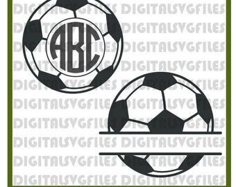 Soccer Ball Monogram SVG File - Soccer Ball dxf File -Soccer vector svg file for Cricut, Soccer SVG File for Silhouette,vinyl cutting