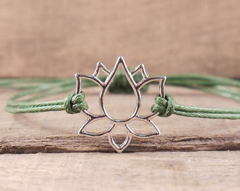 Lotus Flower Bracelet, spiritual jewelry, yoga bracelet, sacred geometry, hippie, boho, buddhist, surfer