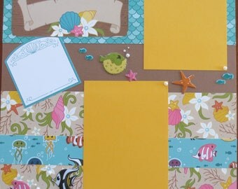 By The Sea - Beach - 12X12 Double Page Scrapbook Layout