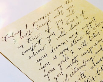 Custom Handwritten Vows