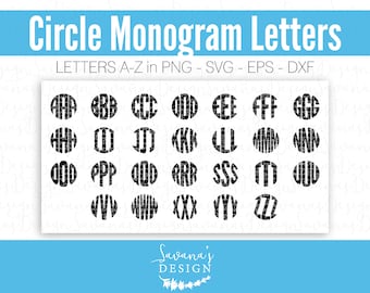 Circle Font SVG, Circle Monogram Font SVG, Circle Monogram SVG, Monogram Letters Svg, Cricut Monogram, Cricut Letters, Svg Fonts for Cricut