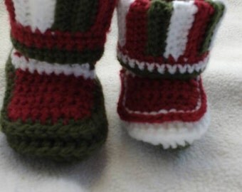 Baby Christmas booties crochet/Babychristmasbooties crochet