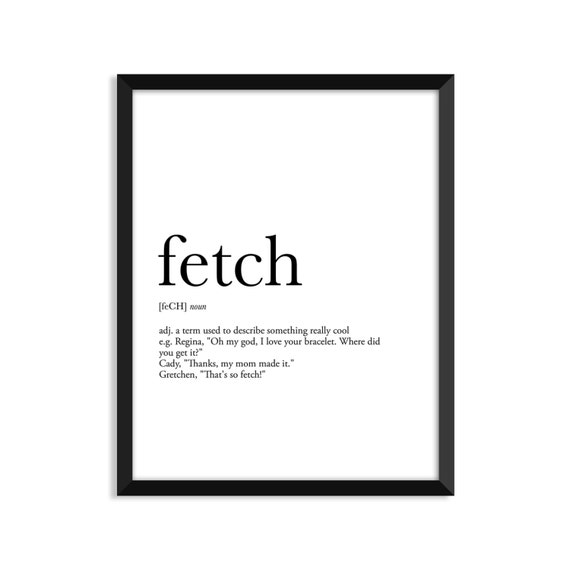Fetch definition movie poster mean girls dictionary art