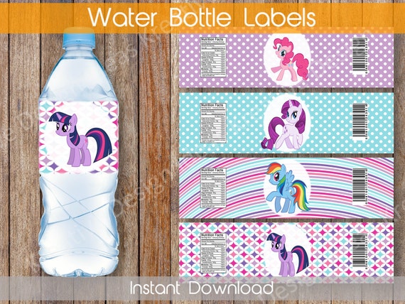 My Little Pony Water Labels Water Bottle Labels or Stickers