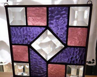 Stained Glass with Bevels Quilt Block Suncatchers