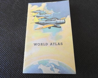 Vintage World War 2 Era Miniature World Atlas American Red Cross