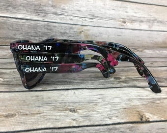 Floral ADULT Personalized Sunglasses, Floral Sunglasses, Wedding Favor, Bachelorette Party Favor, Flower Theme Favors, Vintage Wayfarers