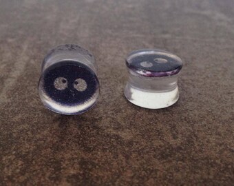 ear plugs 14 mm spacers: 9/16 "dark resin Totoro
