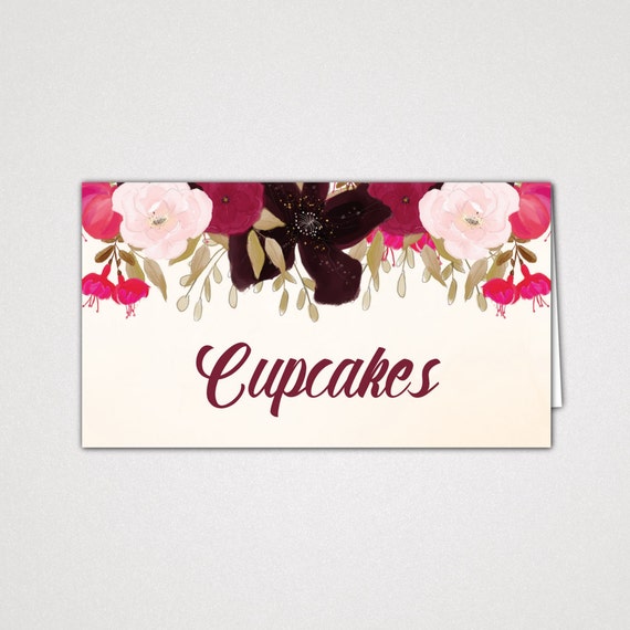 Boho Wedding Food Labels Template Printable Bohemian Food