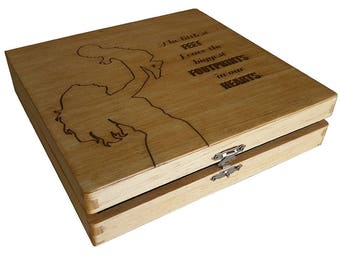 Baby Shower Gift - Baby Keepsake Box- The littlest feet leave the biggest footprints in our hearts