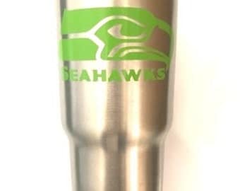 Seattle Seahawks Decal Sticker For Yeti RTIC Rambler Tumbler Coldster Beer Mug