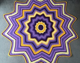 star point a 12 how blanket crochet to Etsy afghan 12 point   star