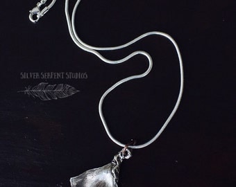 Silver ginko leaf pendant